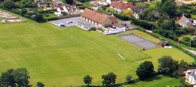 Village Hall and playing field seen from above