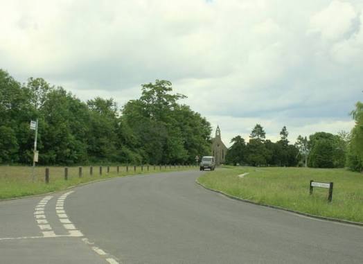 The lane leading to the chapel across the village common